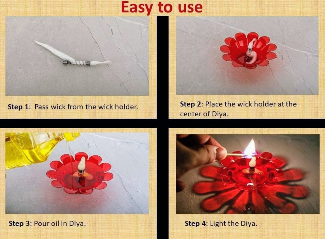 Reusable & Colourful Oil Lamps pack of 12