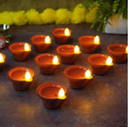 LED Water Sensor Diyas - Safe, Smokeless & Reusable Ambient Lights (Pack of 12/24/48)