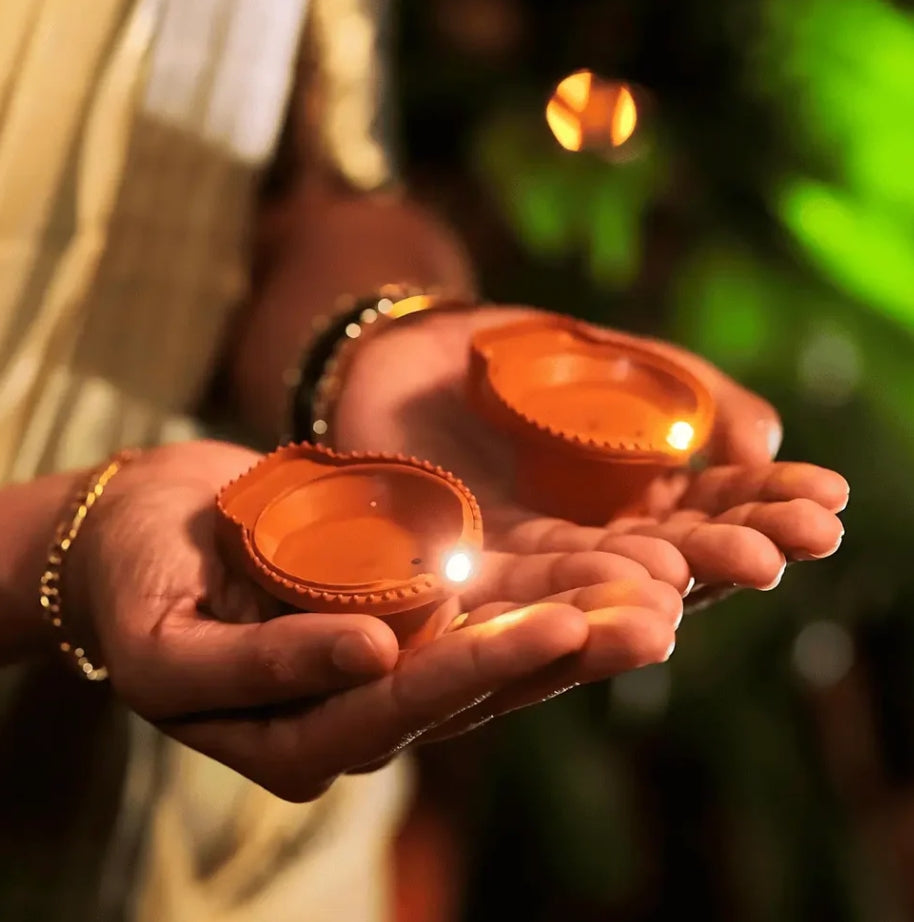 LED Water Sensor Diyas - Safe, Smokeless & Reusable Ambient Lights (Pack of 12/24/48)